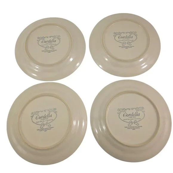 Cordella Bluet Hand Decorated 7 ¾” Stoneware Salad Luncheon Plates – Set of 4 - Picture 2 of 12